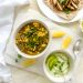 Photograph of Sweetcorn and Tomato Salsa as well as Avocado Yoghurt